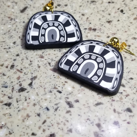 Polymer clay earrings - Picture 3 of 4